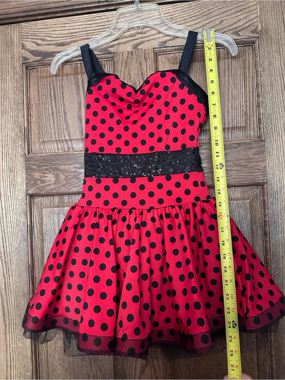 Weissman Red and Black Polka Dot Dance Dress